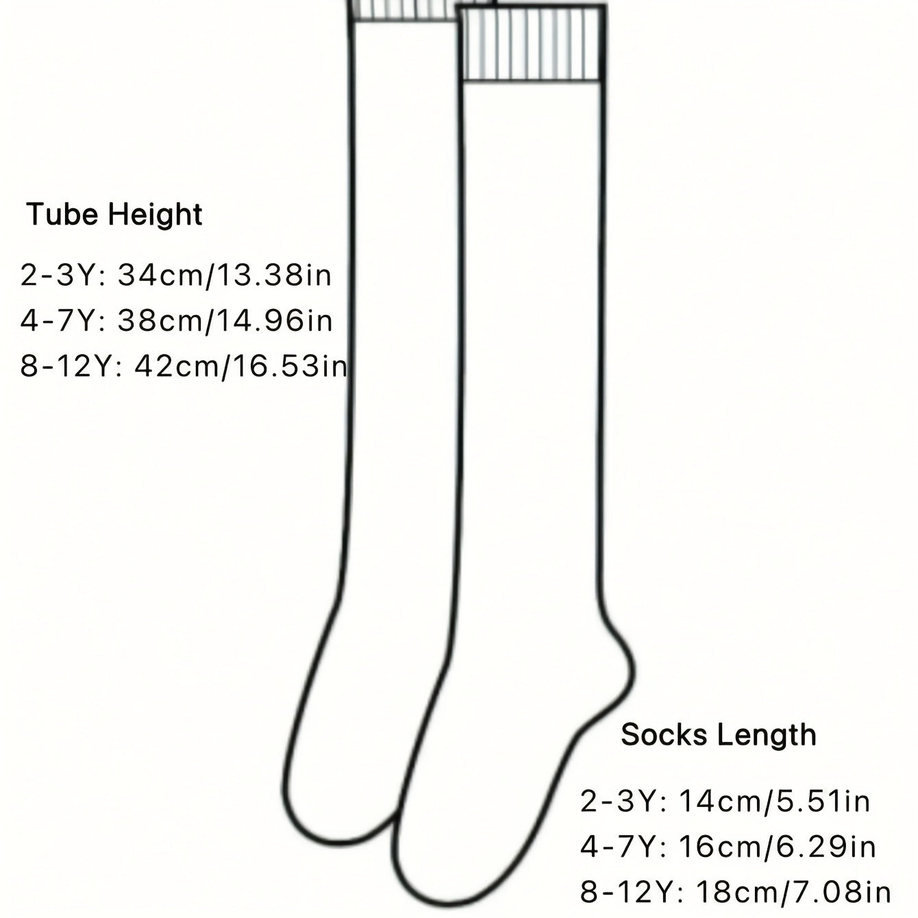 Kids Girls Long Socks - Premium Cotton, Assorted Colors, Comfortable Fit for All Occasions